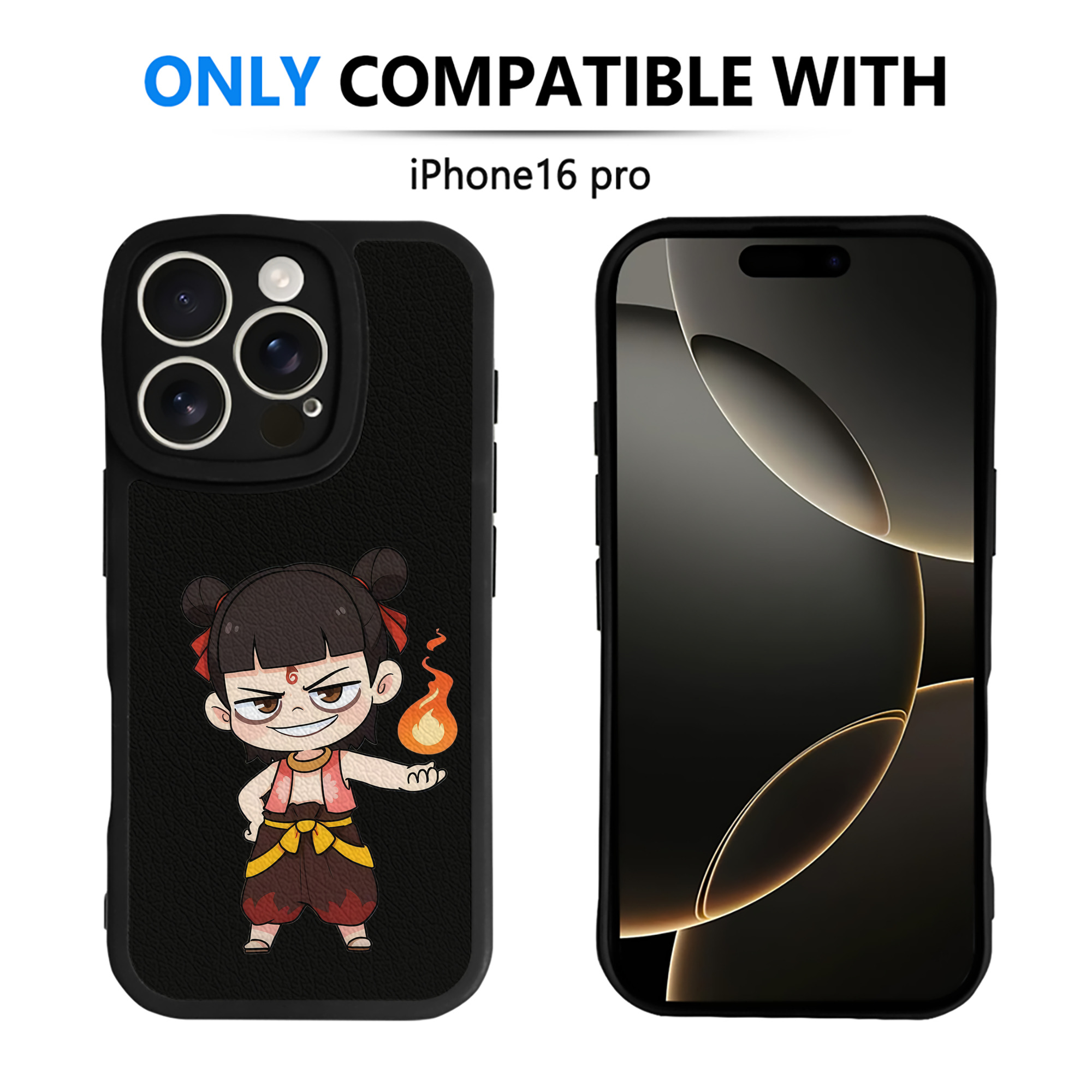 （画像用） Ne Zha 2 ナタ 魔童の大暴れ 【iPhone 16シリーズ対応】シリコンスマホケース（レザー調） 材質：シリコン